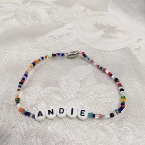 ANDIE 7 3/4” personalized beaded bracelet-NEW